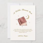 Elegant Boho Boek Moon Star Baby shower Bedankkaart (Voorkant)
