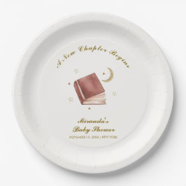 Elegant Boho Boek Moon Star Baby shower Papieren Bordje