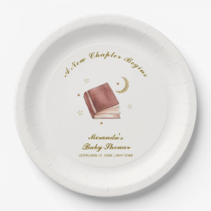 Elegant Boho Boek Moon Star Baby shower Papieren Bordje