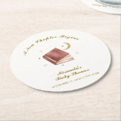 Elegant Boho Boek Moon Star Baby shower Ronde Kartonnen Onderzetter (Gebogen)