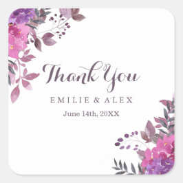Elegant Boho botanica Hartelijk dank Vierkante Sticker