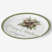 Elegant Boho Botanical Christmas Tree Dinner Plate Papieren Bordje (Gekanteld)