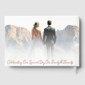 Elegant Boho Botanical Custom Monogram Wedding Gastenboek (Achterkant)