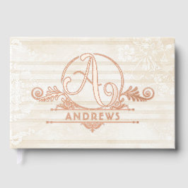 Elegant Boho Botanical Custom Monogram Wedding Gastenboek