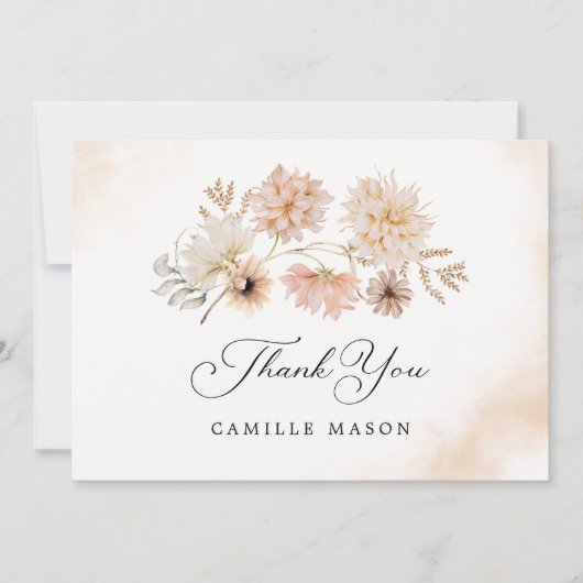 Elegant Boho Botanical Dank je wel Bedankkaart (Voorkant)