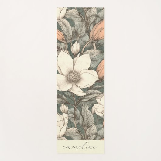 Elegant Boho Botanical Name Yogamat (Voorkant)