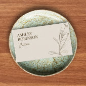 Elegant boho botanical pastel earthy QR code Visitekaartje