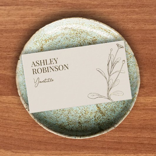 Elegant boho botanical pastel earthy QR code Visitekaartje