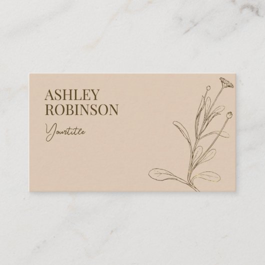 Elegant boho botanical pastel earthy QR code Visitekaartje (Voorkant)