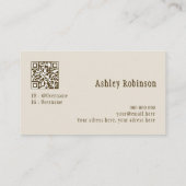 Elegant boho botanical pastel earthy QR code Visitekaartje (Achterkant)