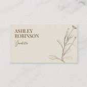 Elegant boho botanical pastel earthy QR code Visitekaartje (Voorkant)