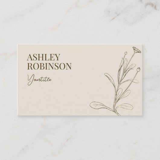 Elegant boho botanical pastel earthy QR code Visitekaartje (Voorkant)