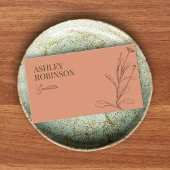 Elegant boho botanical pastel terracotta QR code Visitekaartje