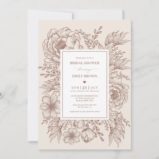 Elegant Boho Botanical Terracotta Vrijgezellenfees Kaart (Voorkant)