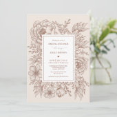 Elegant Boho Botanical Terracotta Vrijgezellenfees Kaart (Staand voorkant)