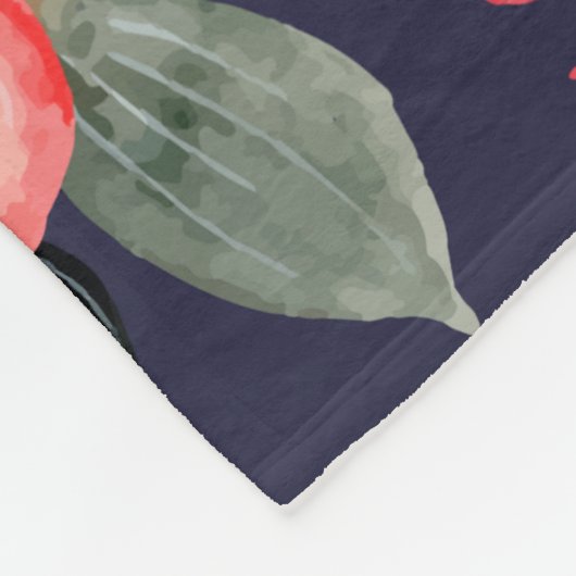 Elegant boho botanische mooie wilde bloemen marine fleece deken (Hoek)