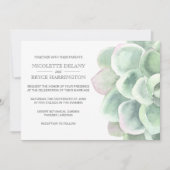 Elegant Boho Botanische Sage Succulent Wedding Kaart (Voorkant)