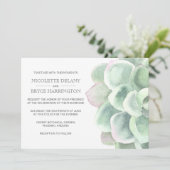 Elegant Boho Botanische Sage Succulent Wedding Kaart (Staand voorkant)