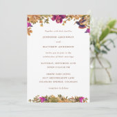 Elegant Boho Botanische Waterverf Flowers Wedding Kaart (Staand voorkant)