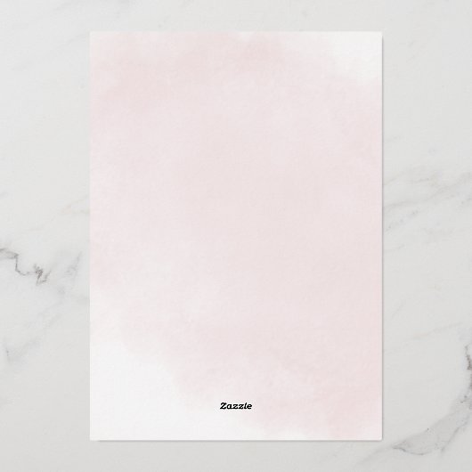 Elegant Boho Bourgondië Blush Bloemen Bruiloft Folie Uitnodiging (Achterkant)