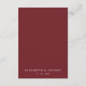 Elegant Boho Bourgondië Blush Bloemen Bruiloft Informatiekaartje (Achterkant)