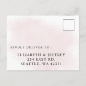 Elegant Boho Bourgondië Blush Bloemen RSVP Briefkaart (Achterkant)