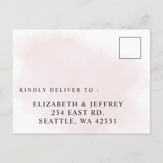 Elegant Boho Bourgondië Blush Bloemen RSVP Briefkaart (Achterkant)