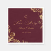 Elegant Boho | Bourgondië en gouden herfstbruiloft Servet (Voorkant)