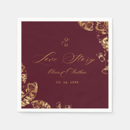 Elegant Boho | Bourgondië en gouden herfstbruiloft Servet