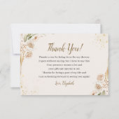 Elegant Boho Bridal Shower with Beige & Yellow Flo Bedankkaart (Voorkant)