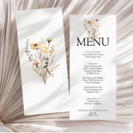 Elegant Boho Bright Floral Garden Dinner Bruiloft Menu