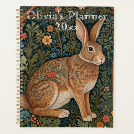 Elegant boho bruin bos konijn planner