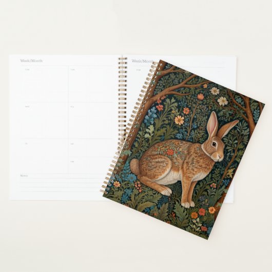 Elegant boho bruin bos konijn planner (Display)