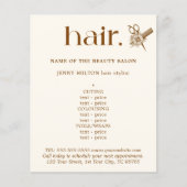 Elegant Boho Bruin Gouden Schaar Haar Menu (Voorkant)