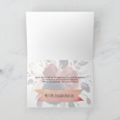 Elegant Boho Burgundy Navy Floral Bedankkaart (Binnen)