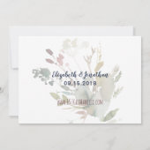 Elegant Boho Burgundy Navy Floral Couple's Shower Kaart (Achterkant)