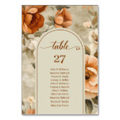 Elegant Boho Burnt Orange Ivory Sage Table Number Kaart (Voorkant)