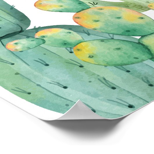 Elegant Boho Cactus Arch Baby shower Welkom Poster (Hoek)