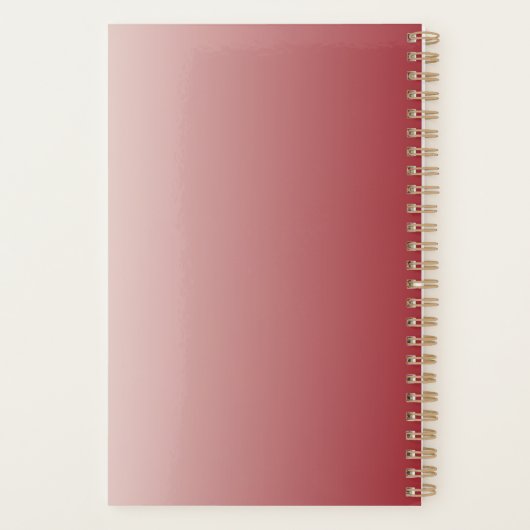 Elegant Boho Chic Blush Roze & Bourgondië Bloemen Planner (Achterkant)