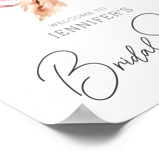 Elegant Boho Chic Bruiloft Feest Welkomstbord Poster (Hoek)