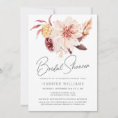 Elegant Boho Chic Floral Bridal Shower Kaart (Voorkant)