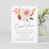 Elegant Boho Chic Floral Bridal Shower Kaart (Staand voorkant)