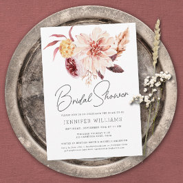 Elegant Boho Chic Floral Bridal Shower Kaart