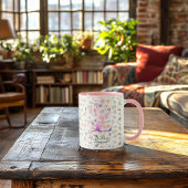 Elegant Boho Chic Floral Monogram Mok - L