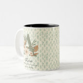 Elegant Boho Chic Floral Monogram Mok voor Ava (Voorkant links)