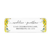 Elegant Boho Chic Floral Mustard Yellow Waterverf Etiket (Voorkant)