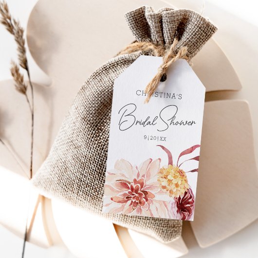 Elegant Boho Chic Floral Vrijgezellenfeest Favor Cadeaulabel