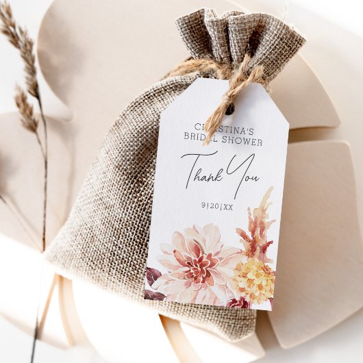 Elegant Boho Chic Floral Vrijgezellenfeest Favor Cadeaulabel