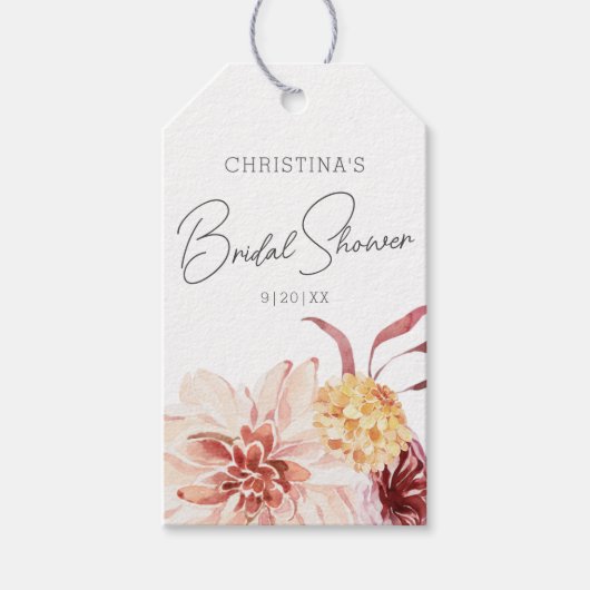 Elegant Boho Chic Floral Vrijgezellenfeest Favor Cadeaulabel (Voorkant)