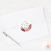 Elegant Boho Chic Floral Vrijgezellenfeest Favor Ronde Sticker (Envelop)